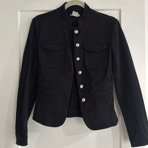 Black cotton military jacket with silver buttons size S